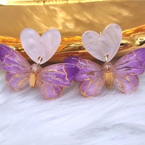 925 posts BUTTERFLY dangle earrings - Picture 9 of 13
